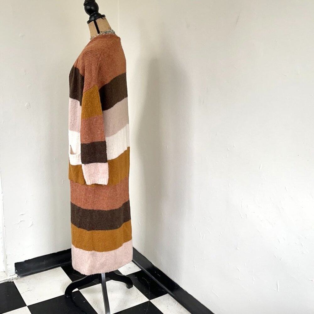 WISHLIST maxi cardigan stripped earth tones size M - Picture 3 of 10